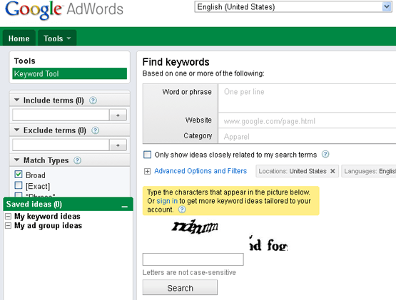 Google-Keyword-Tool